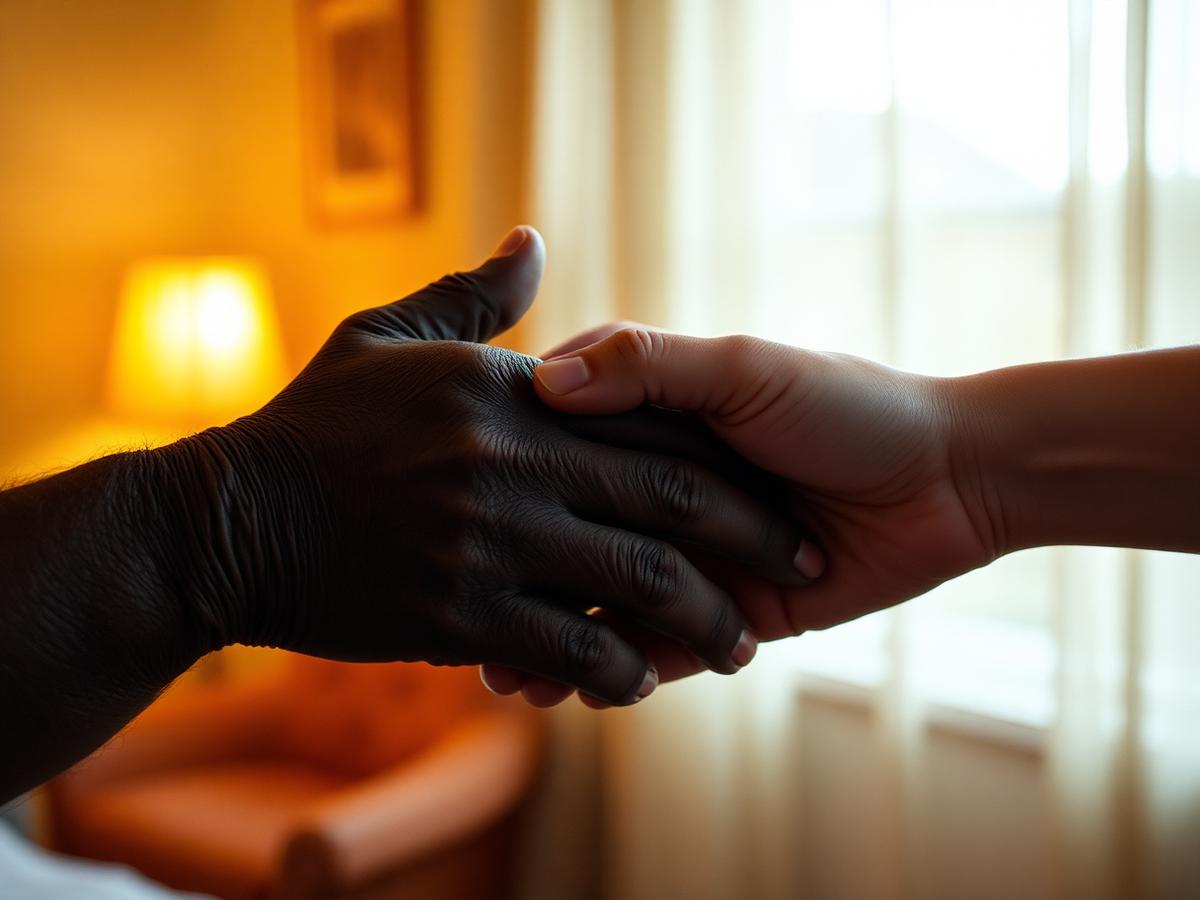 Two hands clasped, symbolizing second chances and recovery